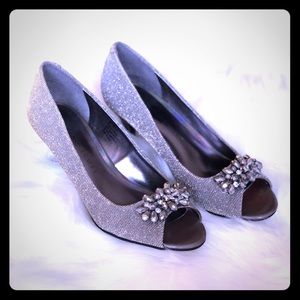 Karen Scott Jeweled Peep Toe Pumps